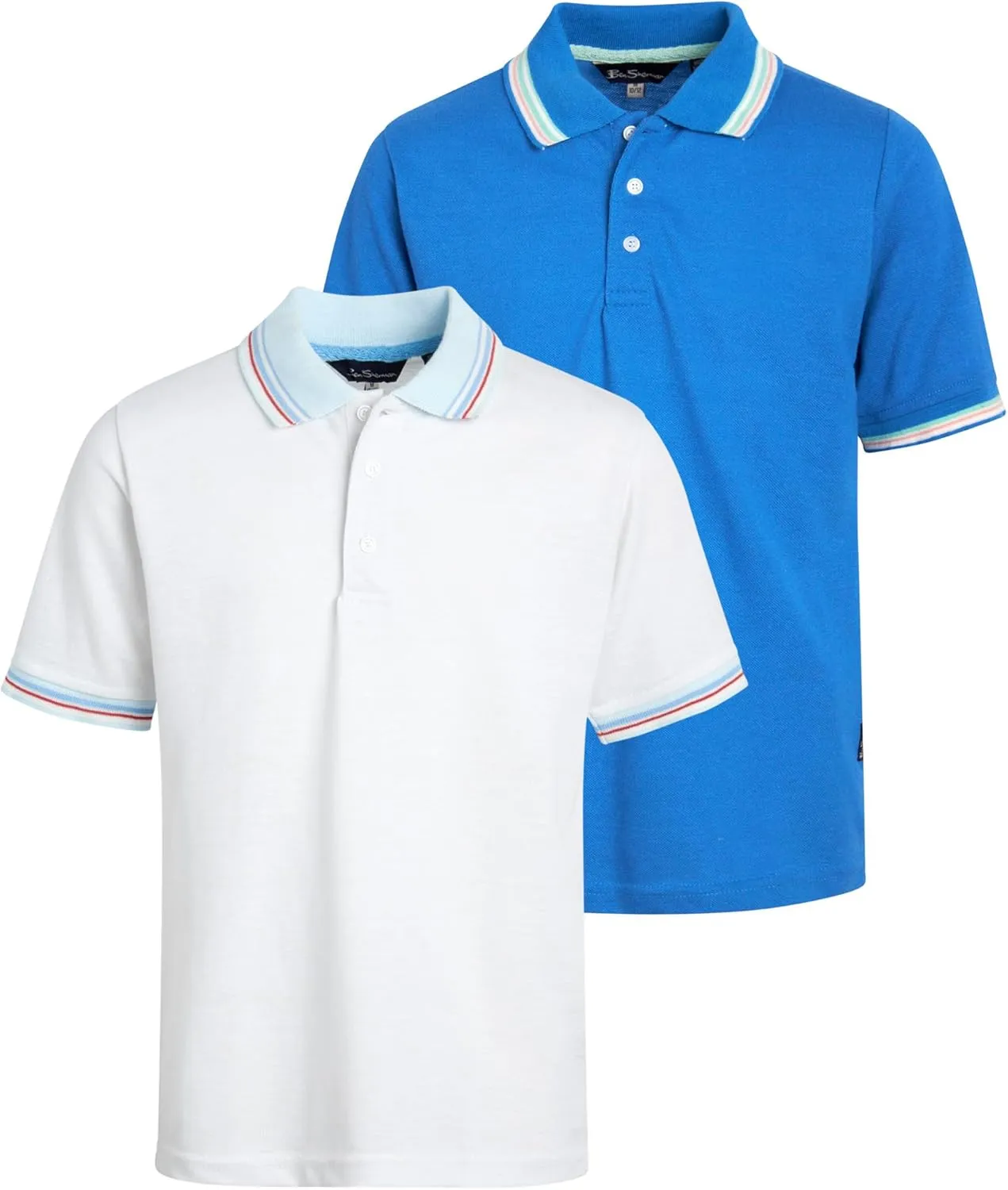 Ben Sherman Boys' Polo Shirt - 2 Pack Classic Fit Short Sleeve Pique Polo - Comfort Stretch Golf Shirt for Boys (8-18)