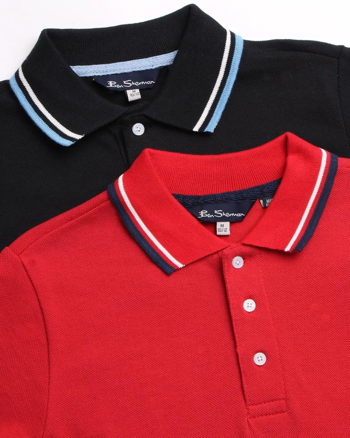 Ben Sherman Boys' Polo Shirt - 2 Pack Classic Fit Short Sleeve Pique Polo - Comfort Stretch Golf Shirt for Boys (8-18)
