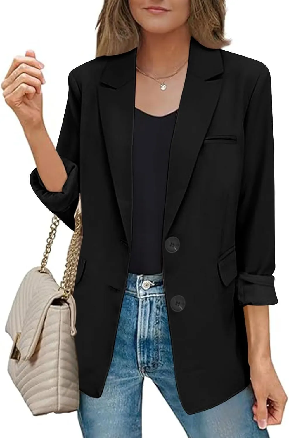 Blazers for Women Business Suit Jacket Work Office Blazer Long Sleeve Casual Blazer Open Front Cardigan Coat Outerwear