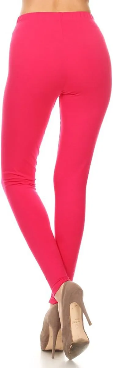 Leggings Depot Cotton Women's Premium Quality Ultra Soft Solid Leggings