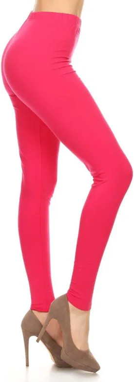 Leggings Depot Cotton Women's Premium Quality Ultra Soft Solid Leggings