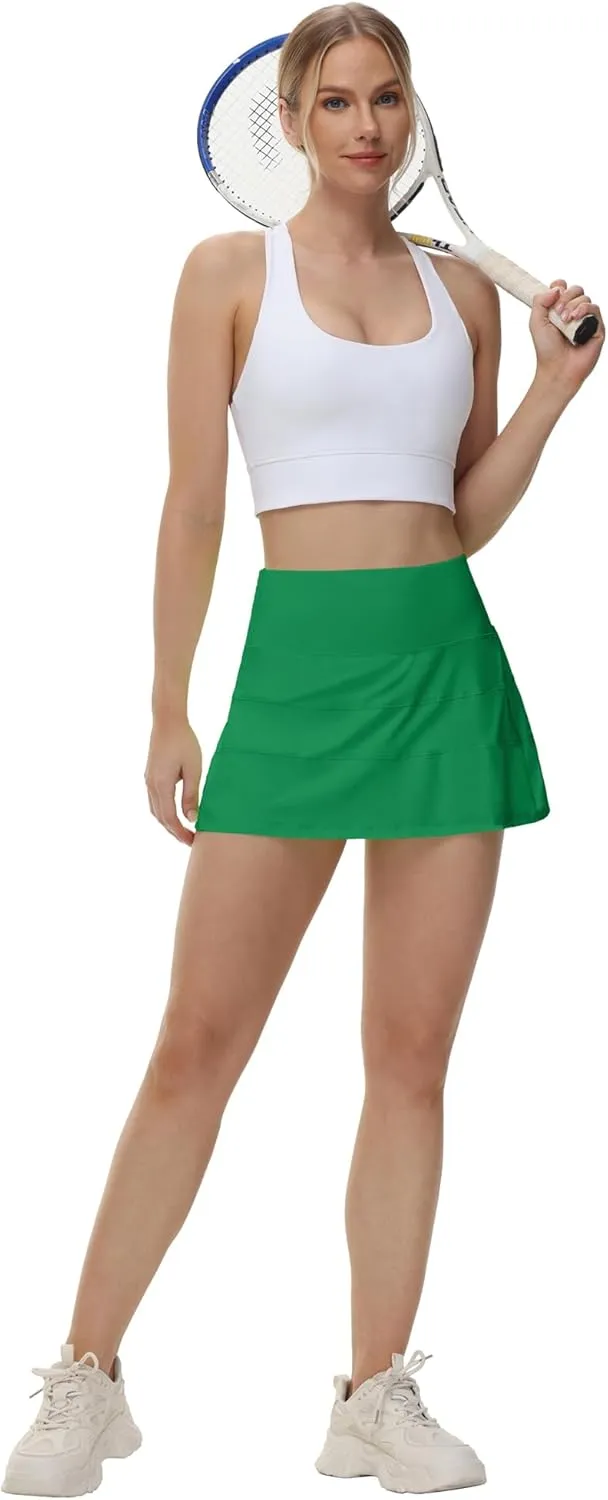 MCEDAR Pleated Tennis Skirt for Women with Pockets Women's High Waisted Athletic Golf Skorts Skirts Running Workout Shorts