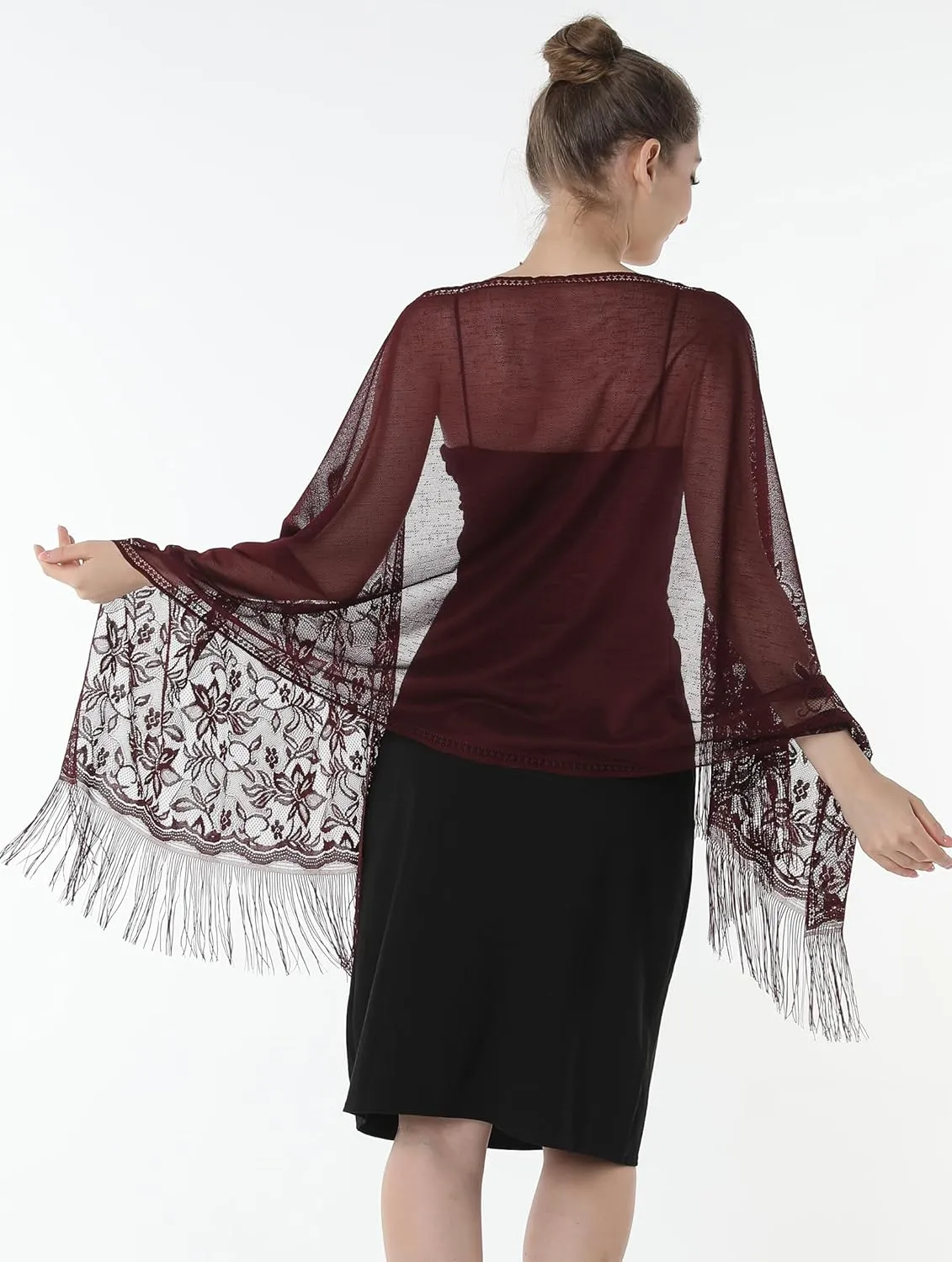 Shawls and Wraps for Evening Dresses Lace Scarfs for Women Pashmina Wedding Formal Shawl