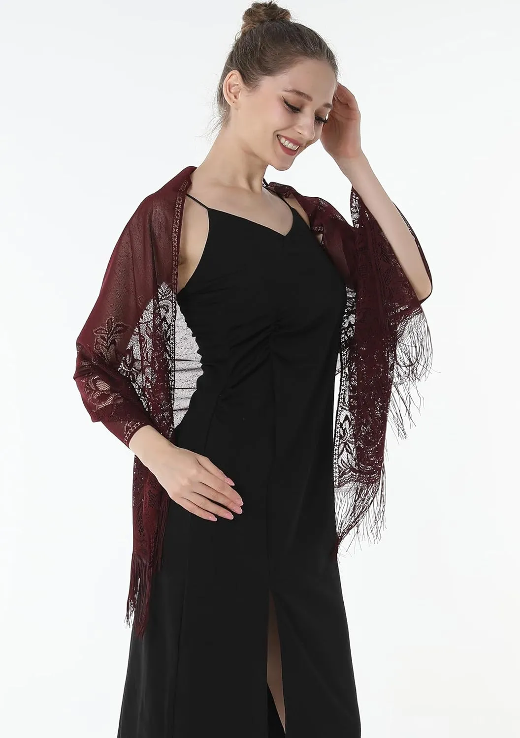 Shawls and Wraps for Evening Dresses Lace Scarfs for Women Pashmina Wedding Formal Shawl