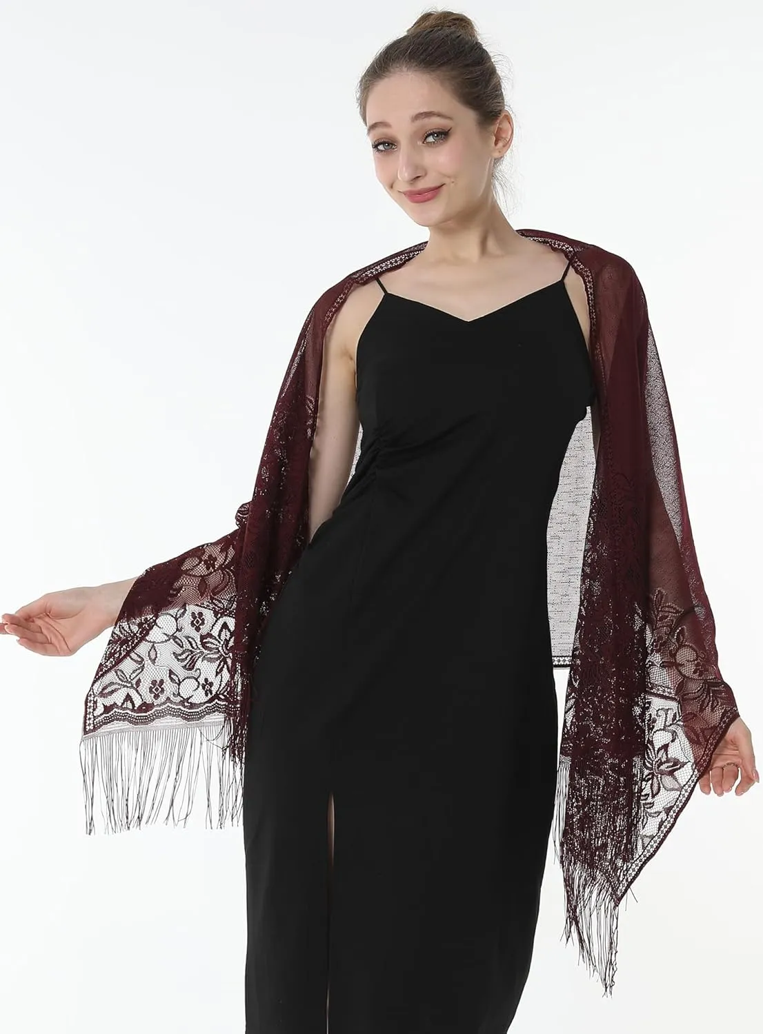 Shawls and Wraps for Evening Dresses Lace Scarfs for Women Pashmina Wedding Formal Shawl
