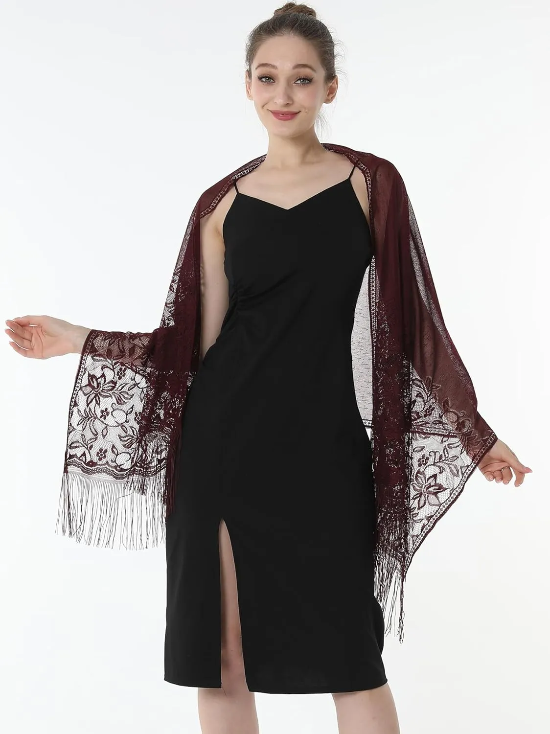 Shawls and Wraps for Evening Dresses Lace Scarfs for Women Pashmina Wedding Formal Shawl