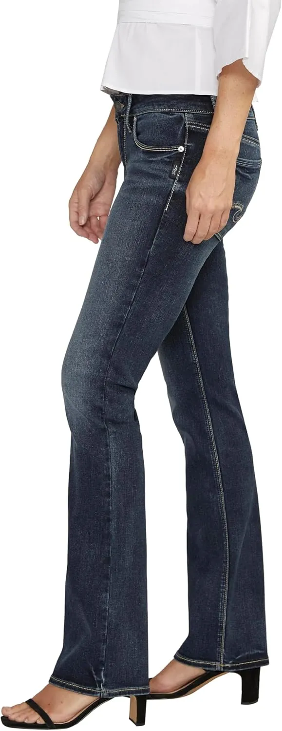 Silver Jeans Co. Women's Britt Low Rise Curvy Fit Slim Bootcut Jeans