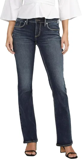 Silver Jeans Co. Women's Britt Low Rise Curvy Fit Slim Bootcut Jeans