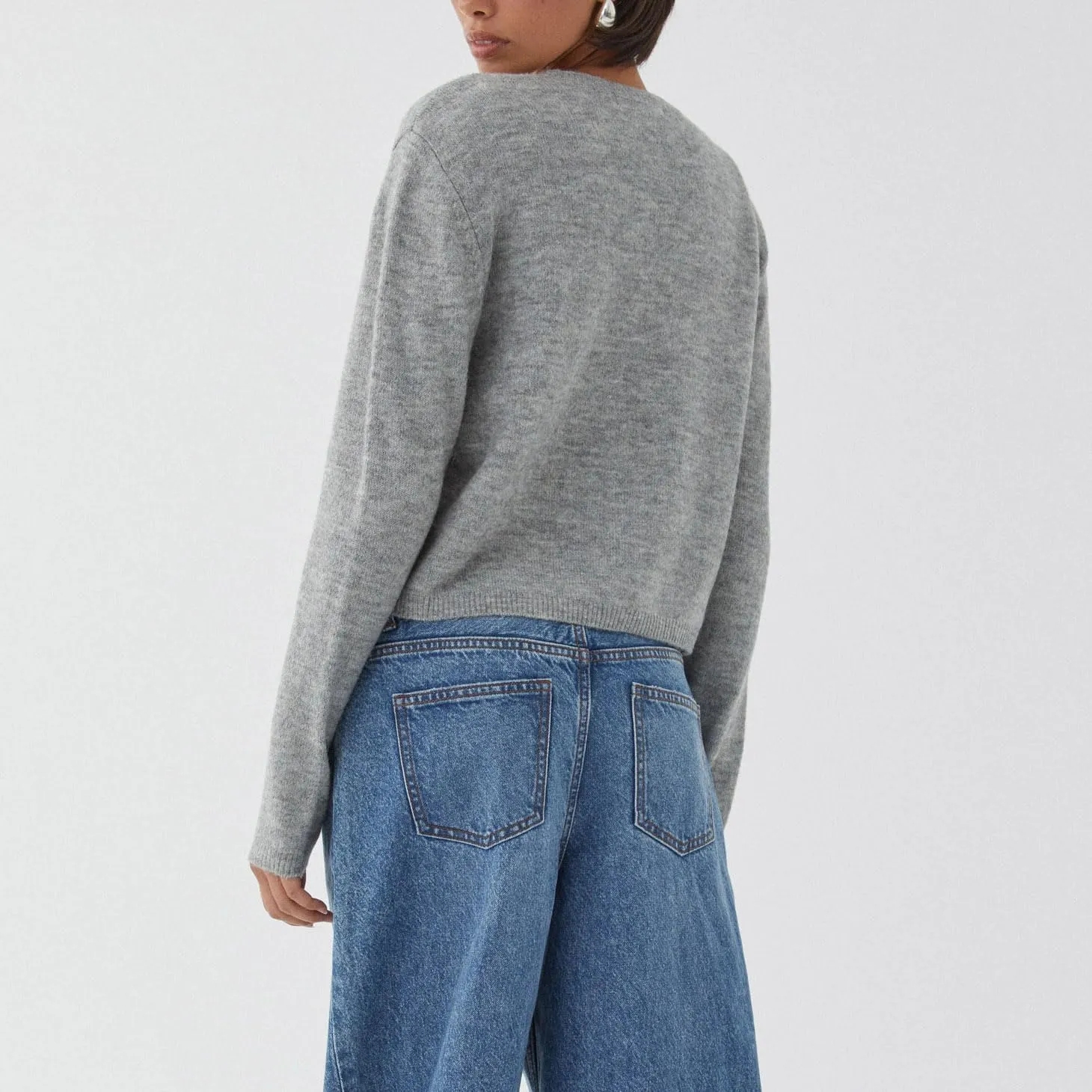 Women Y2k Crop Cardigan Sweater Crop Button Down Cardigan Cute Long Sleeve Sweater Open Front Lightweight Knit Tops