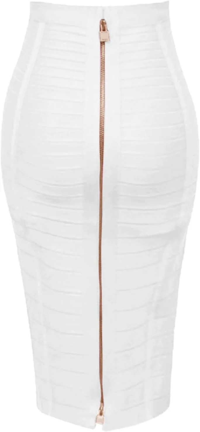 Women's Wrap Skirt Bodycon Pencil Skirts High Waist Knee Length Back Zipper Business Bandage Sexy Solid Color Skirt