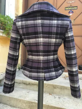 Wool Tartan tailored jacket, Tweed checked blazer, Womens plaid coat, Scottish tartan plaid blazer