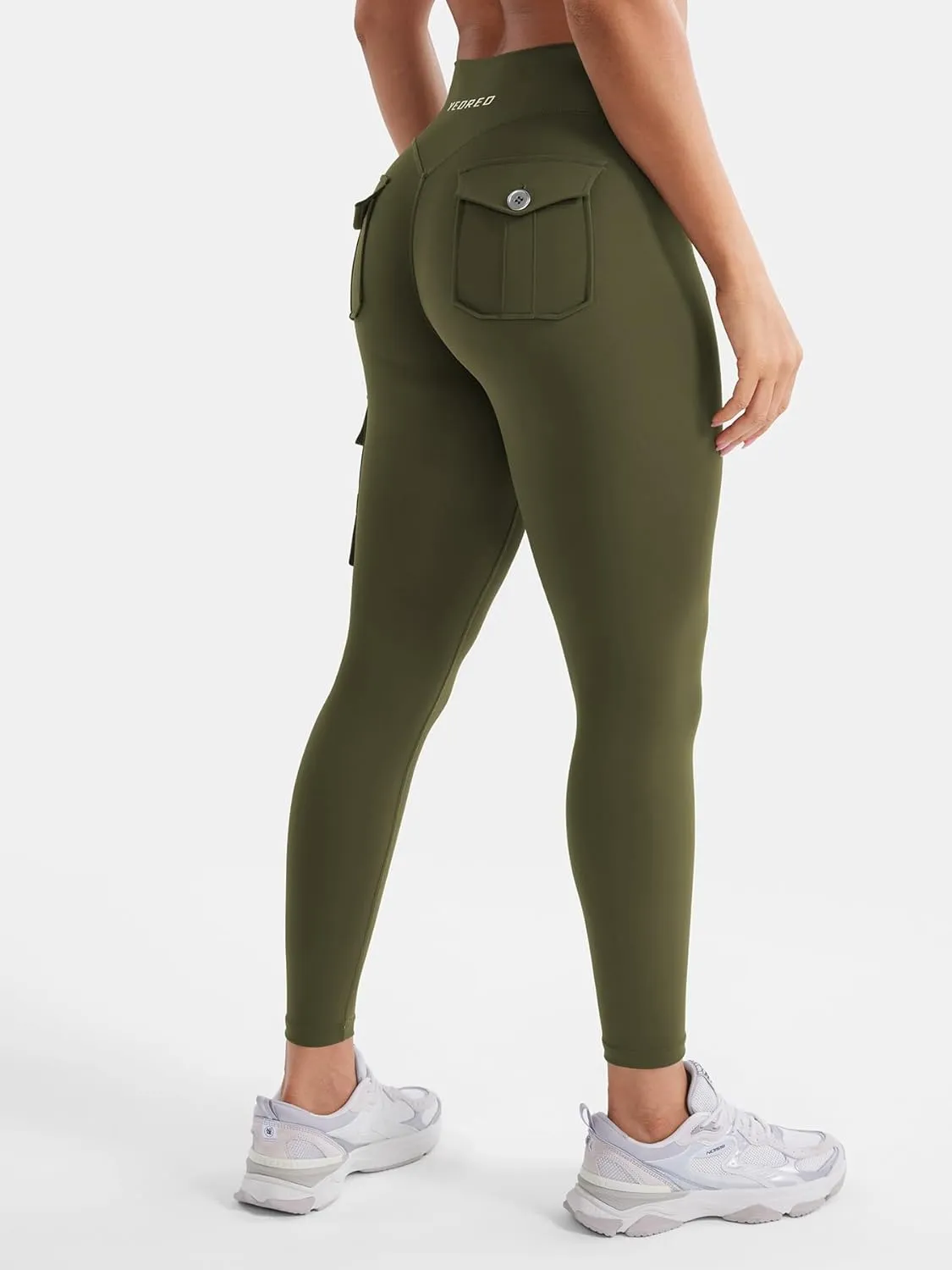 YEOREO CoreFlex Workout Cargo Leggings with Pockets for Women Hidden Scrunch Butt Lifting Leggings Gym Yoga Pants