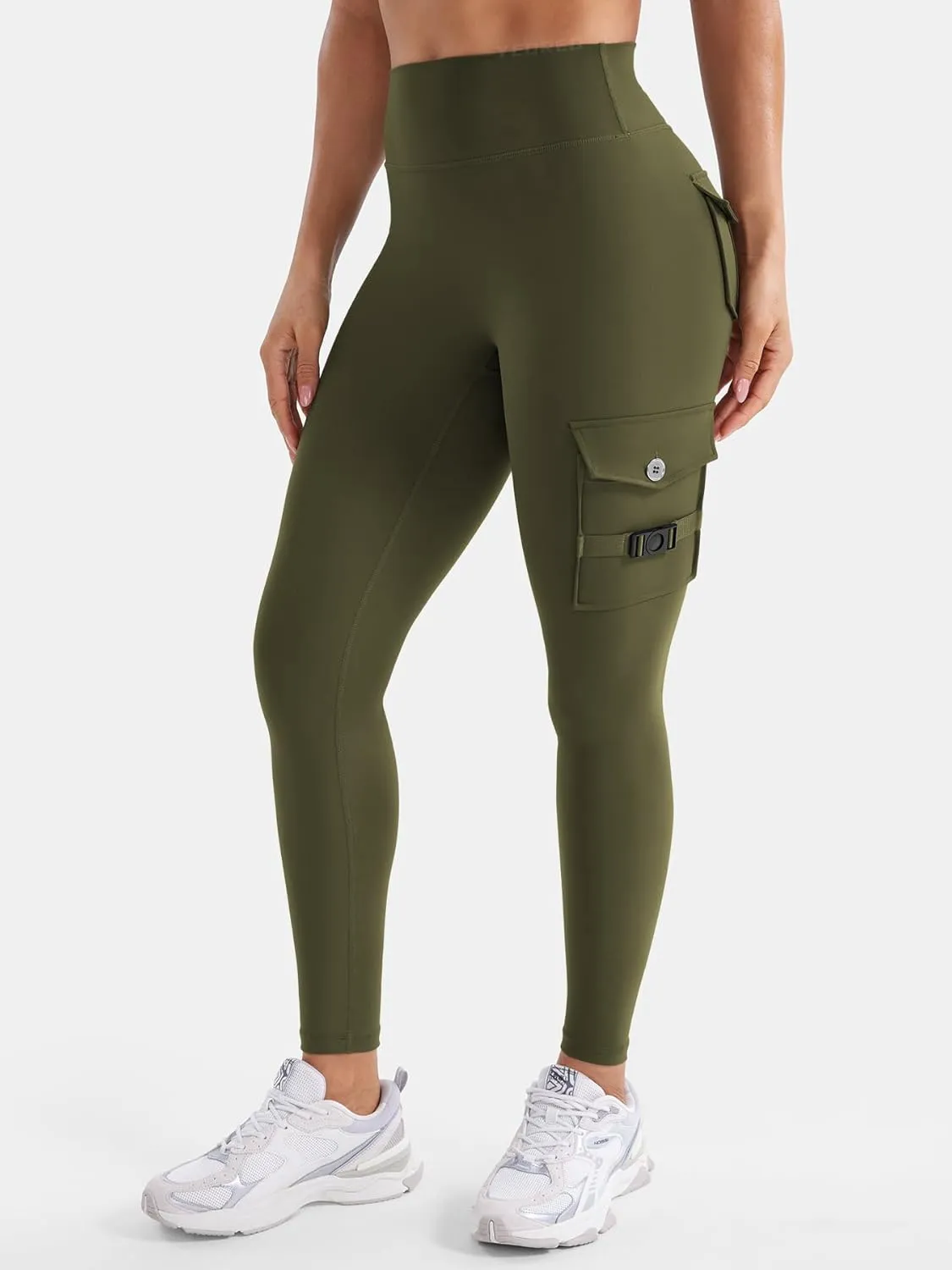 YEOREO CoreFlex Workout Cargo Leggings with Pockets for Women Hidden Scrunch Butt Lifting Leggings Gym Yoga Pants
