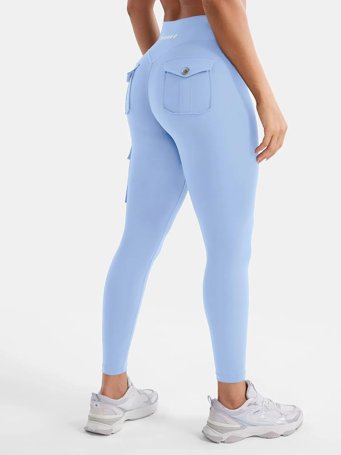 YEOREO CoreFlex Workout Cargo Leggings with Pockets for Women Hidden Scrunch Butt Lifting Leggings Gym Yoga Pants