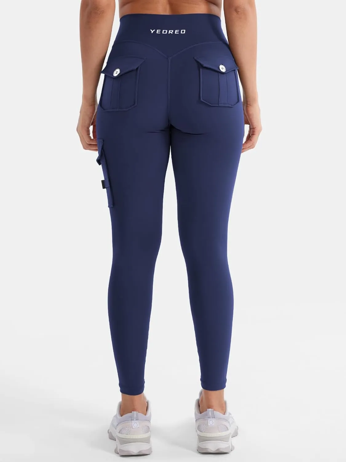 YEOREO CoreFlex Workout Cargo Leggings with Pockets for Women Hidden Scrunch Butt Lifting Leggings Gym Yoga Pants