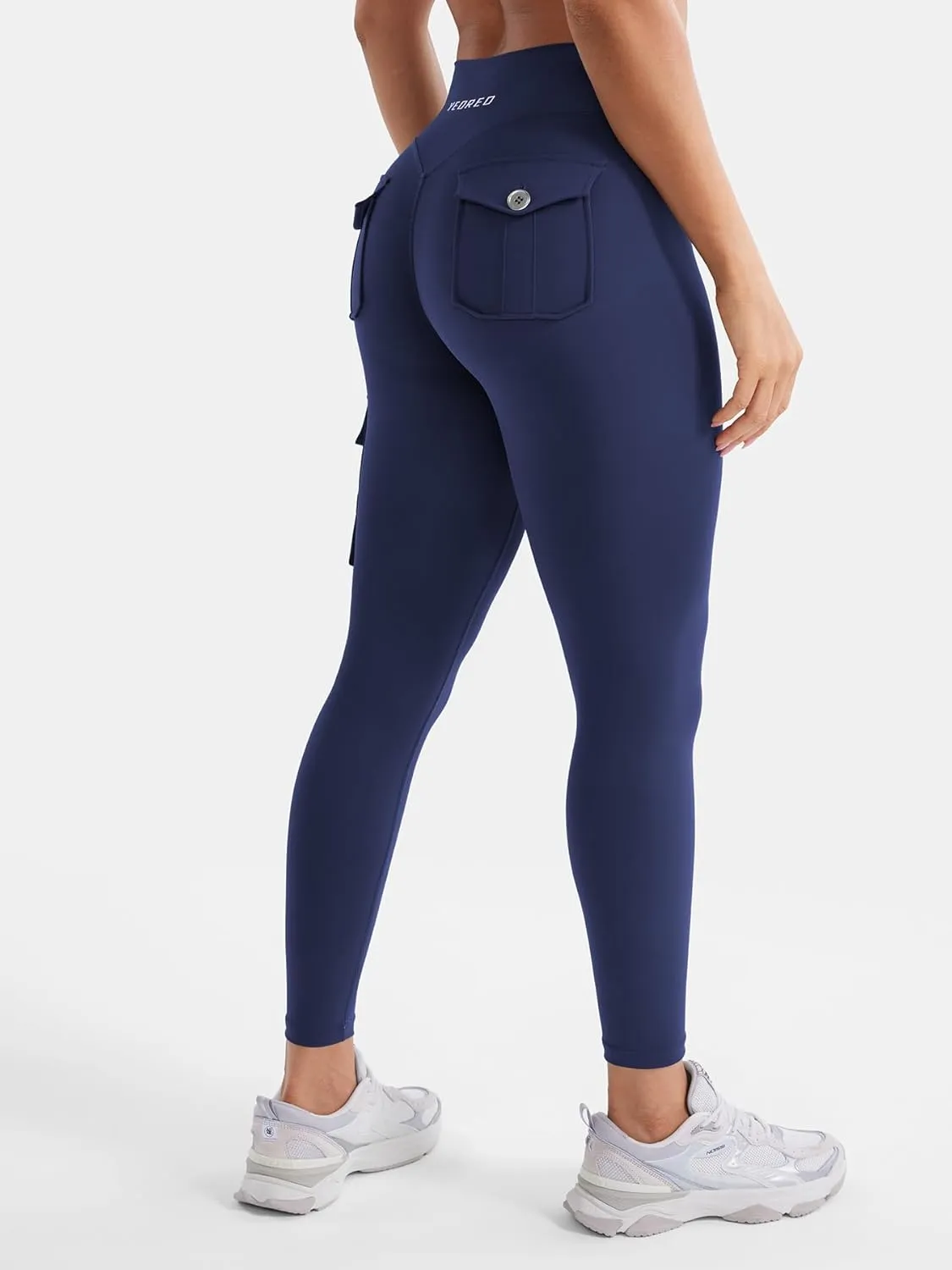 YEOREO CoreFlex Workout Cargo Leggings with Pockets for Women Hidden Scrunch Butt Lifting Leggings Gym Yoga Pants